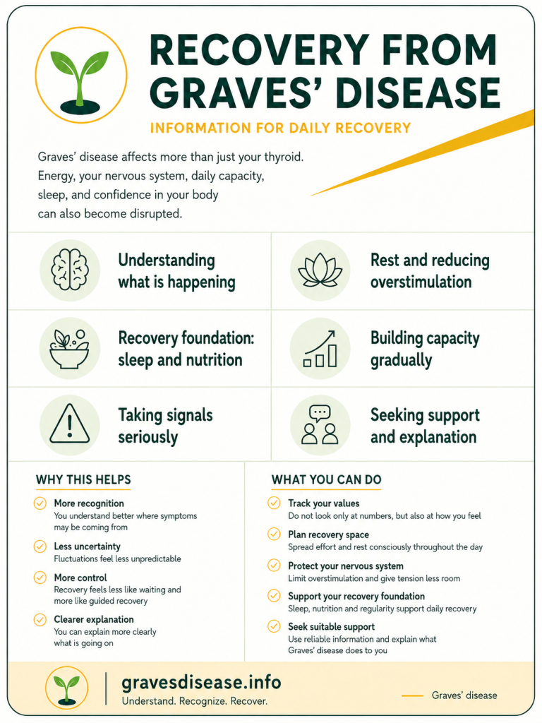 Englisch poster Recovery from Graves in daily life