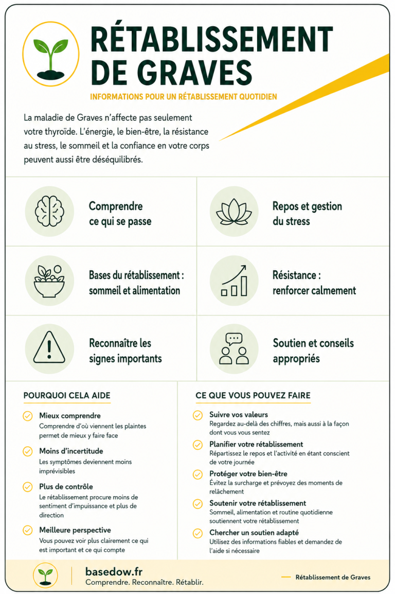 French poster Recovery from Graves in daily life
